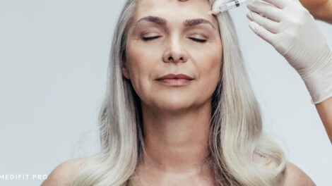 A woman getting Botox injection