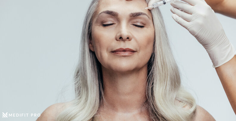 A woman getting Botox injection